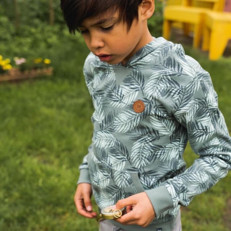 Koko Noko boys hoodie soft green botanic | R50807-37