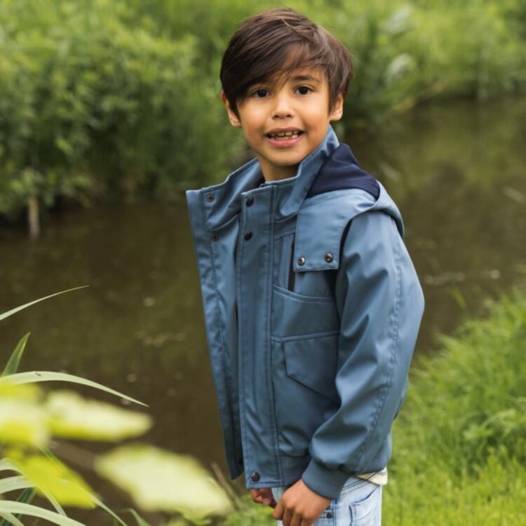 Koko Noko Jungen Sommerjacke blau mit Kapuze wasserabweisend | R50850-37