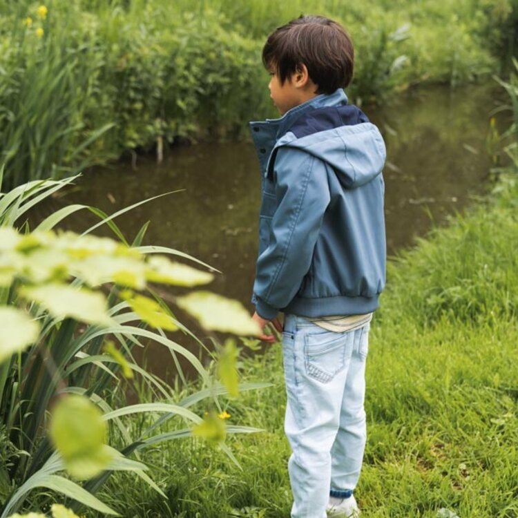 Koko Noko boys summer jacket blue hooded water repellent | R50850-37