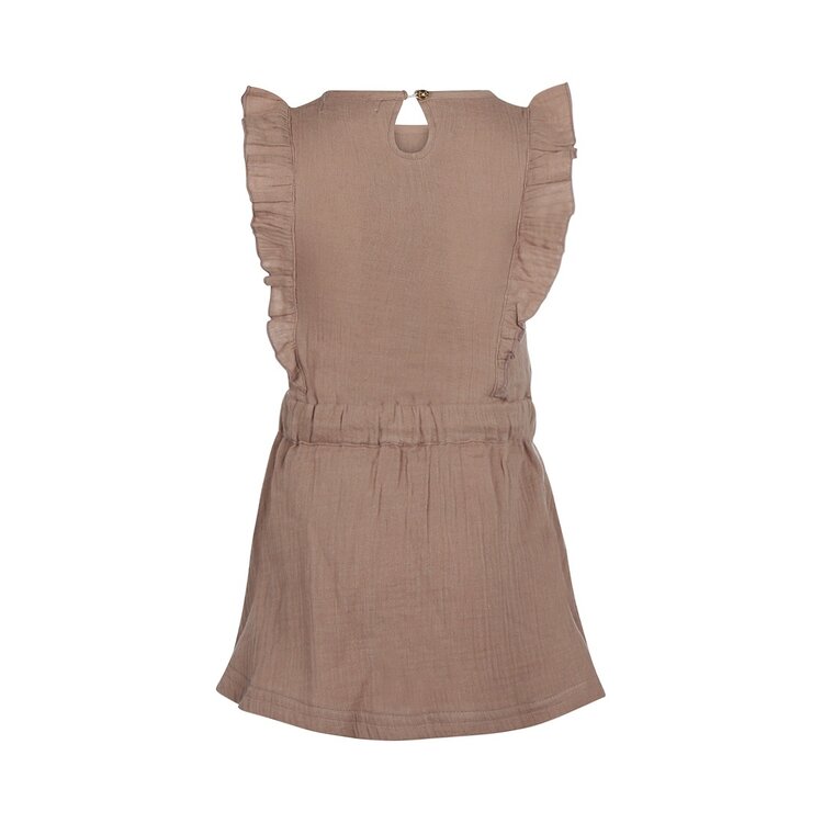 Koko Noko girls dress light brown muslin | R50952-37