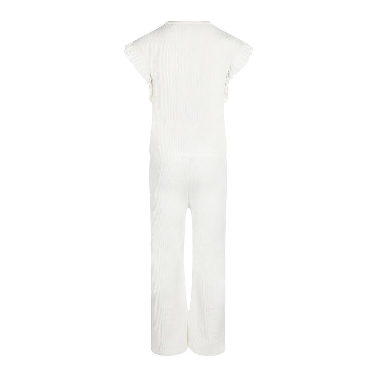 Koko Noko meisjes set T-shirt wide leg broek off white | R50966-37