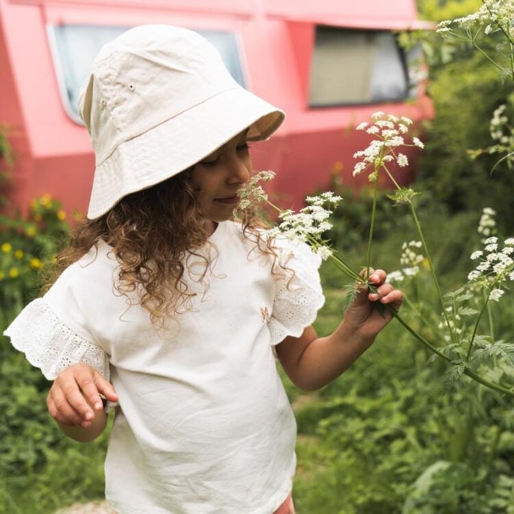 Koko Noko meisjes T-shirt off white broderie | R50977-37