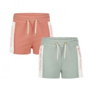 Koko Noko Mädchen 2er-Pack Shorts softgrün korallenrosa