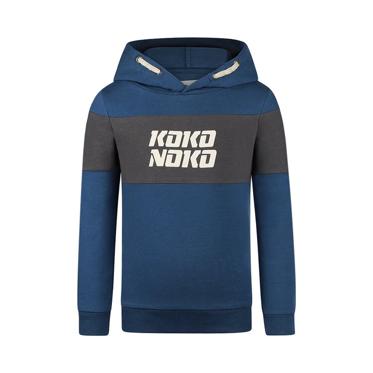 Koko Noko jongens hoodie blauw donkergrijs | S49416-37