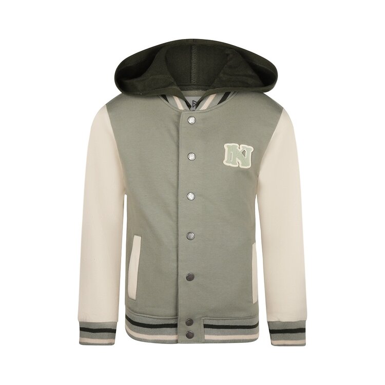 Koko Noko boys cardigan soft green hoodie baseball | Q52813-37