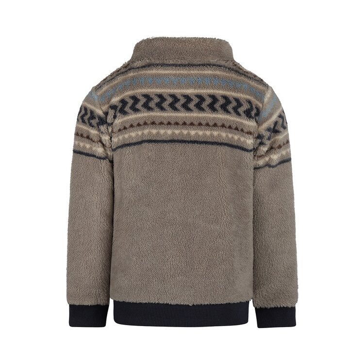 Koko Noko boys cardigan beige grey teddy dark blue | Q52832-37