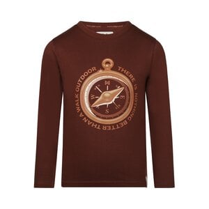 Koko Noko boys longsleeve dark red cognac compass