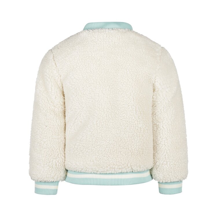 Koko Noko girls jacket off white teddy baseballl | Q52953-37