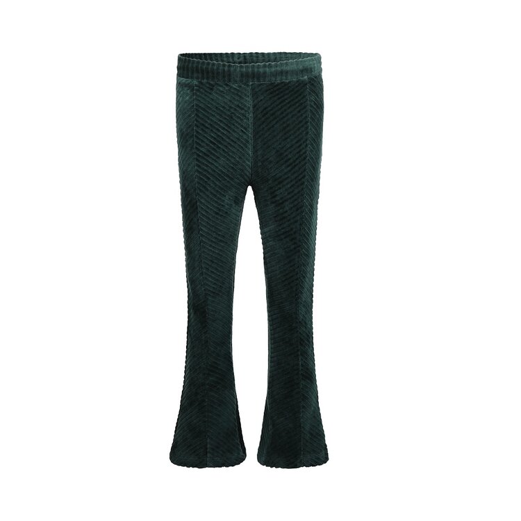 Koko Noko girls flared trousers dark green velvet | Q52961-37