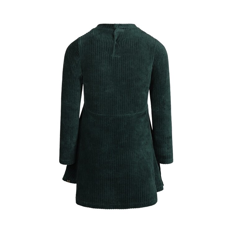 Koko Noko girls dress dark green velour | Q52966-37