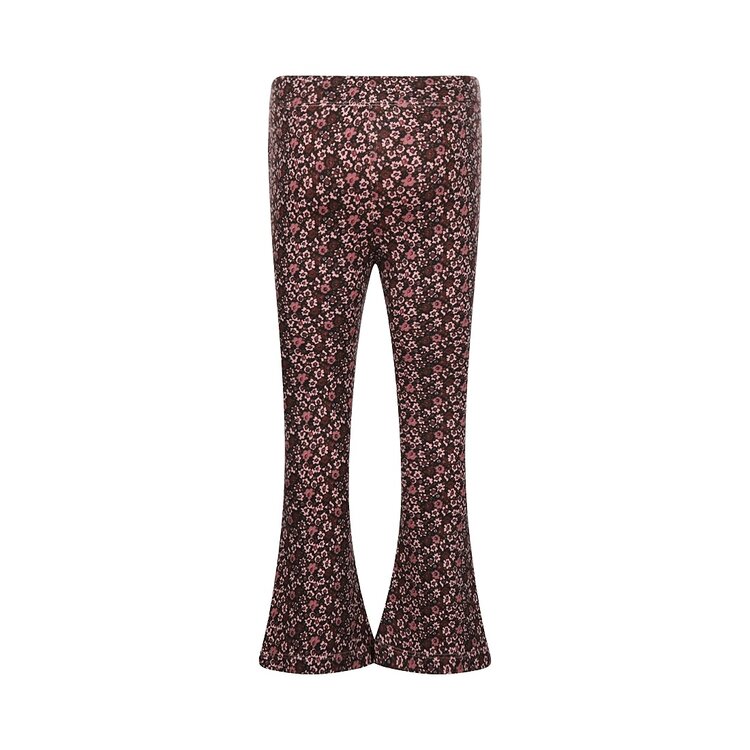 Koko Noko girls flared trousers old pink dark red flowers | Q52983-37