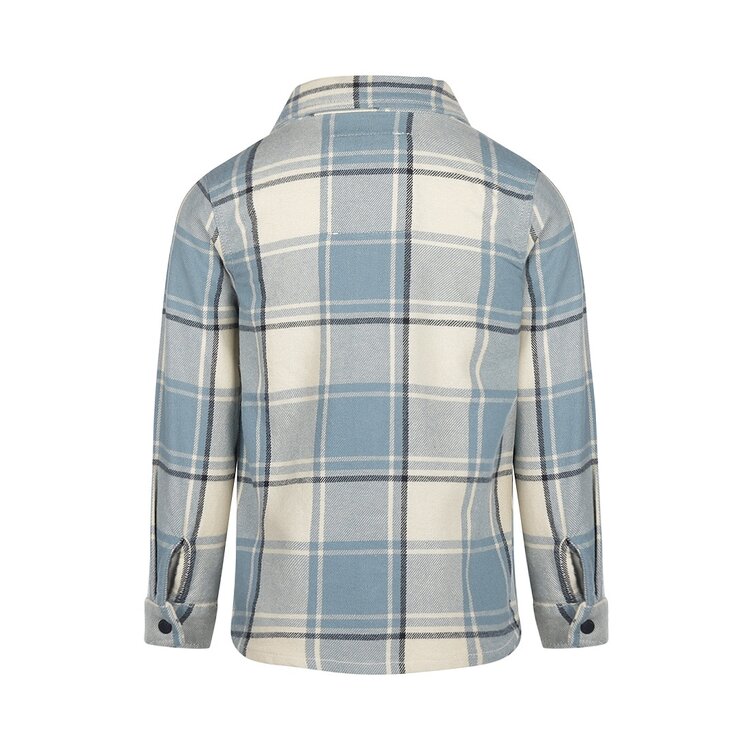 Koko Noko boys' blouse soft blue off white plaid | Q52827-37