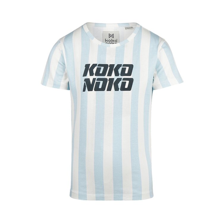 Koko Noko boys' T-shirt off white blue striped | R51315-37
