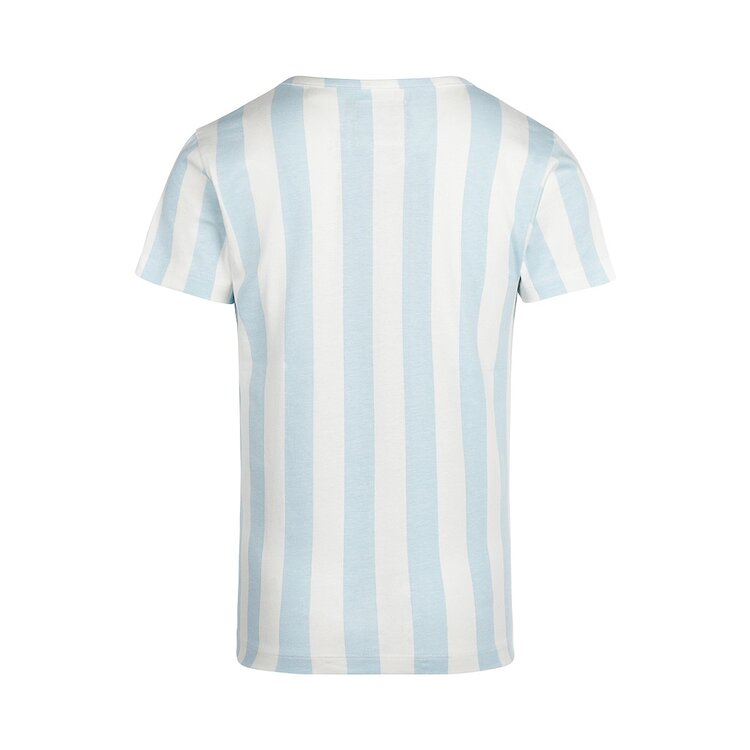 Koko Noko jongens T-shirt off white blauw gestreept | R51315-37