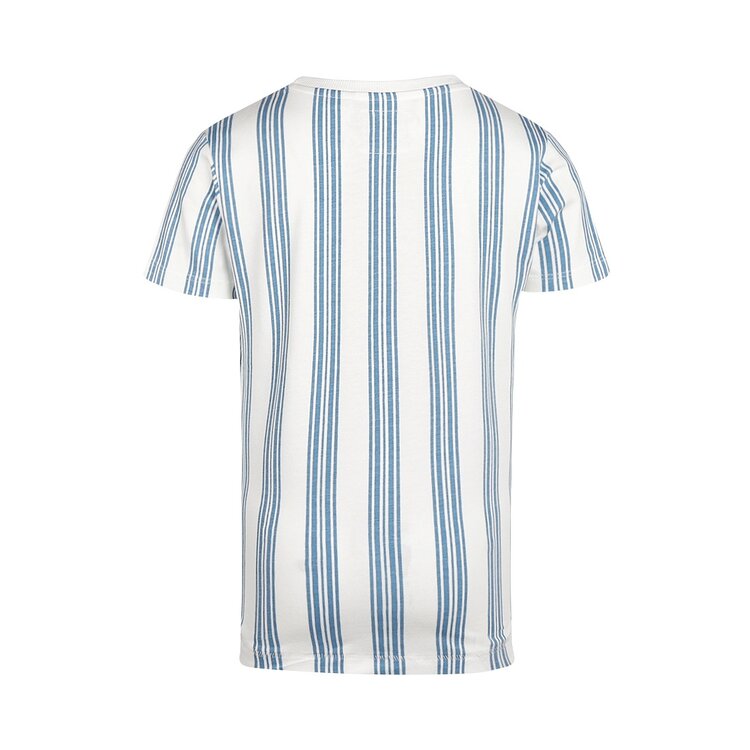 Koko Noko jongens T-shirt blauw off white gestreept | R51332-37