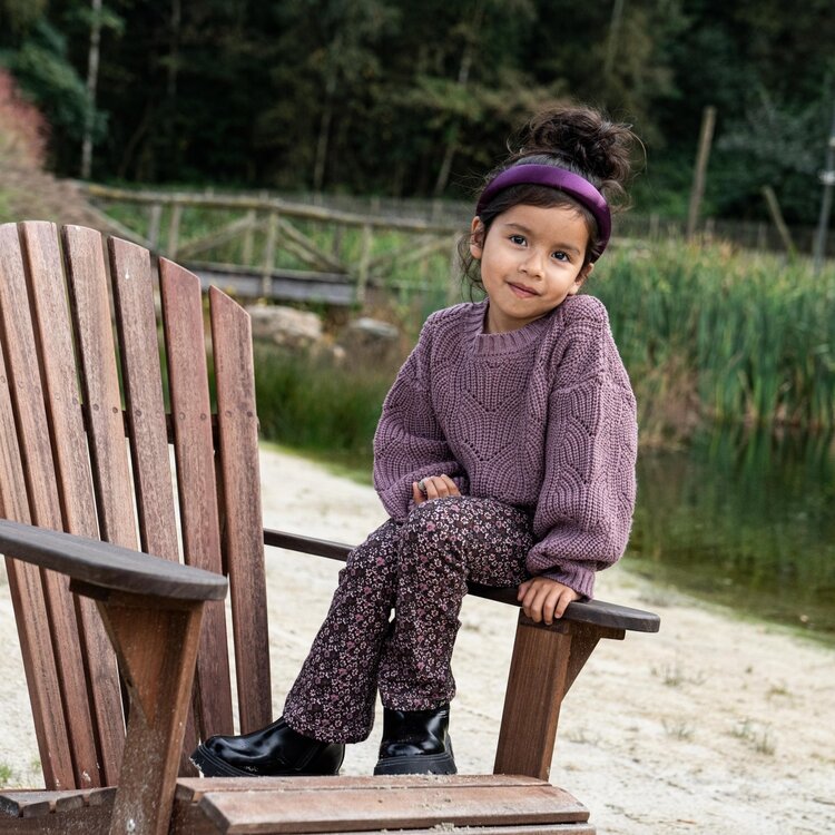 Koko Noko Mädchen Strickpulli lila weite Ärmel | Q52984-37