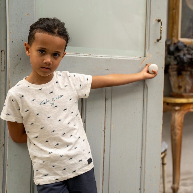 Koko Noko boys' T-shirt off white dark blue light blue | P54891-37