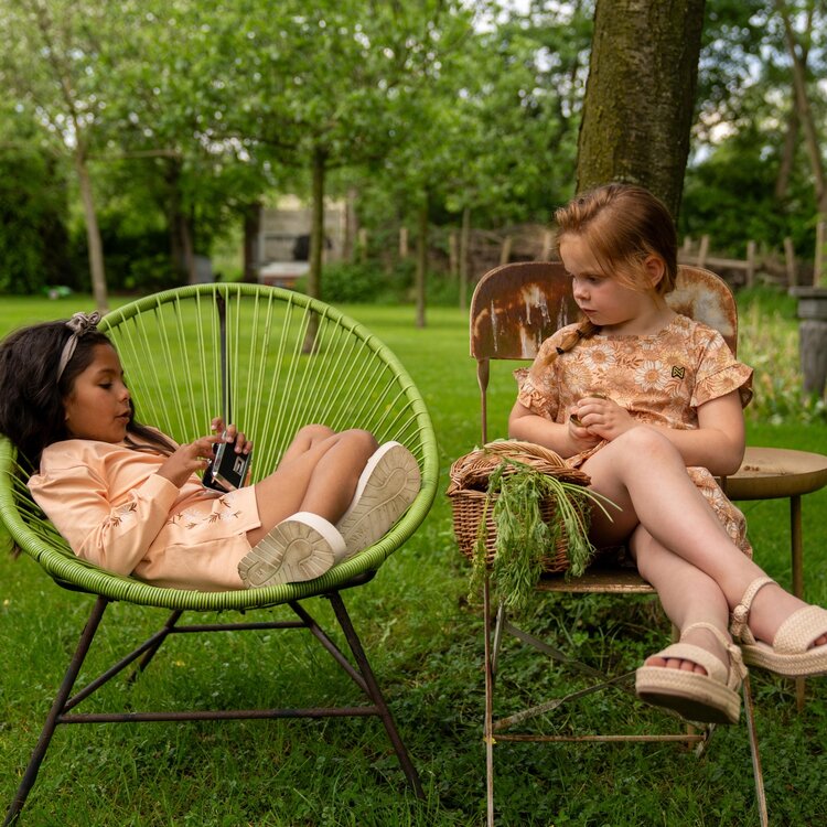 Koko Noko meisjes jogging short perzikroze geborduurde bloem | P54906-37