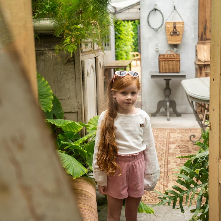 Koko Noko girls blouse long sleeve off white muslin | P54951-37