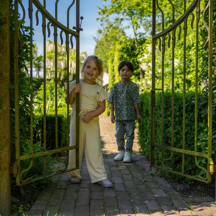 Koko Noko Mädchen Set Shirt Hose off white Rüschen | P54982-37