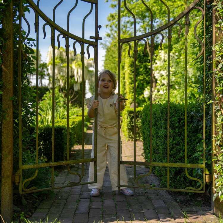 Koko Noko meisjes set shirt broek off white ruffles | P54982-37