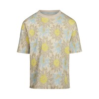 Koko Noko boys' T-shirt loose fit beige flower lime blue