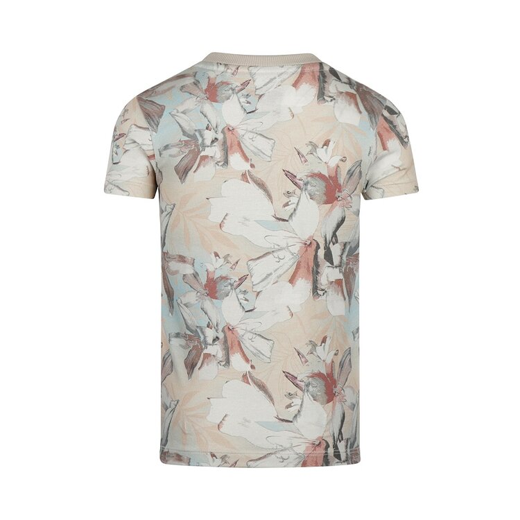 Koko Noko jongens T-shirt beige roestbruin zachtrood | P54875-37