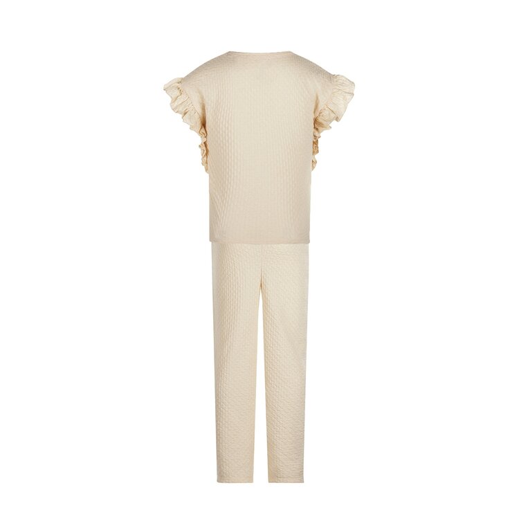 Koko Noko meisjes set shirt broek off white ruffles | P54982-37
