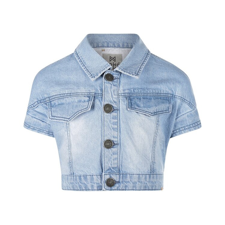 Koko Noko girls jeans jacket blue short cropped model