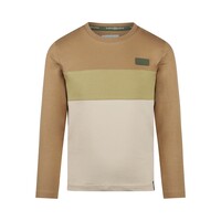 Koko Noko jongens longsleeve lichtbruin zachtgroen off white