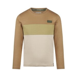 Koko Noko boys’ long-sleeved shirt light brown soft green off-white