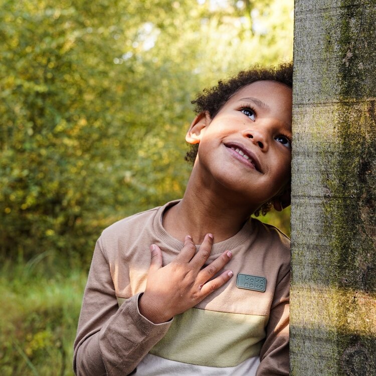 Koko Noko Jungen Longsleeve Hellbraun Zartgrün Off-White | O56807-37