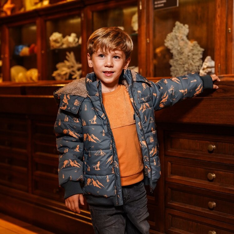 Koko Noko boys‘ jacket steel blue water-repellent hood | O56848-37