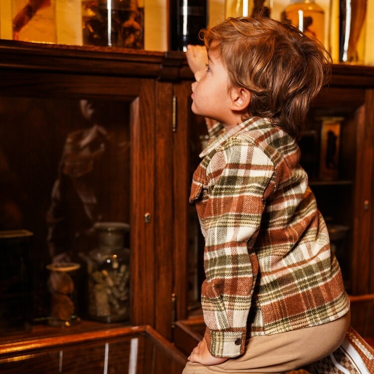 Koko Noko jongens blouse groen geruit | O56876-37