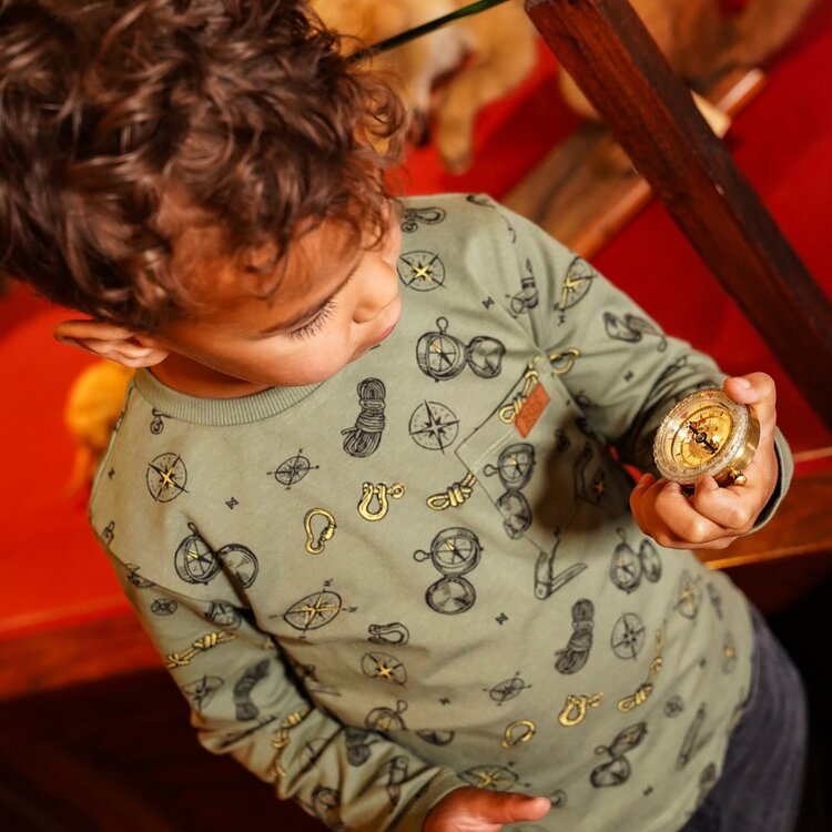 Koko Noko jongens longsleeve groen print | O56887-37