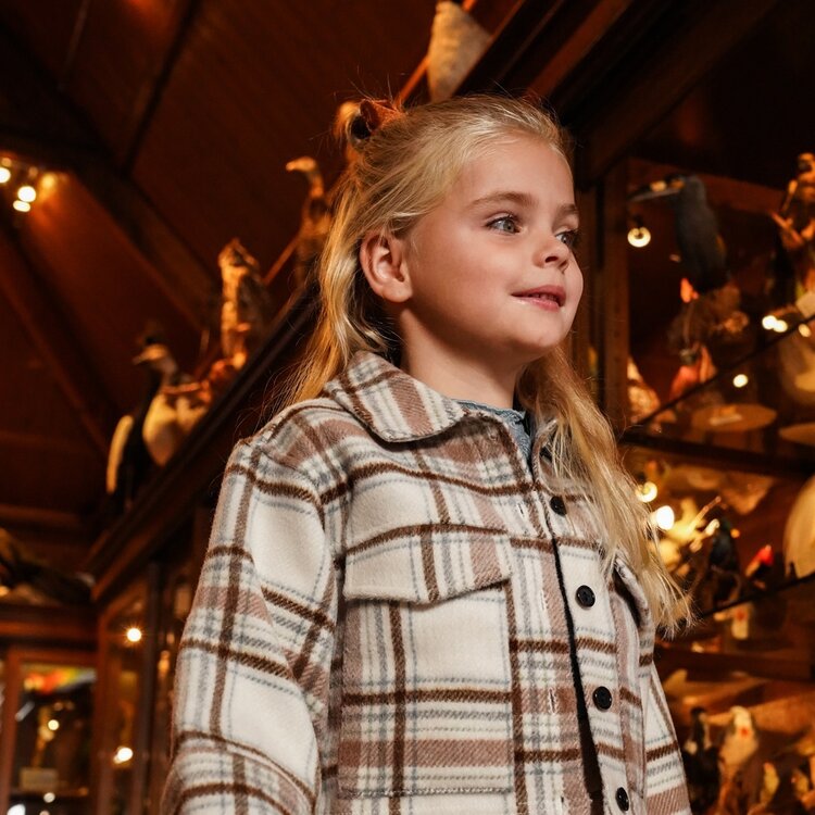 Koko Noko Mädchen Jacke cremefarben kariert | O56900-37