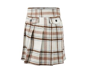 Koko Noko girls' pleated skirt off-white checked | Koko Noko