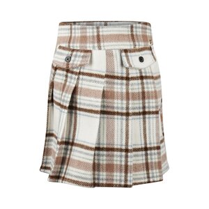 Koko Noko girls’ pleated skirt off-white checked