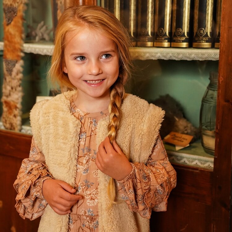 Koko Noko girls‘ waistcoat off-white teddy | O56910-37