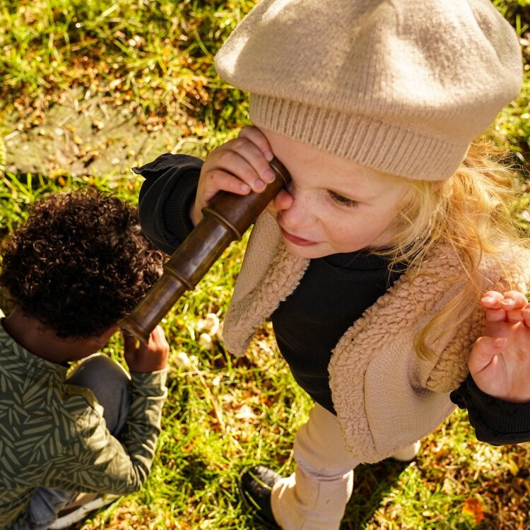 Koko Noko meisjes gilet zandkleur teddy | O56933-37