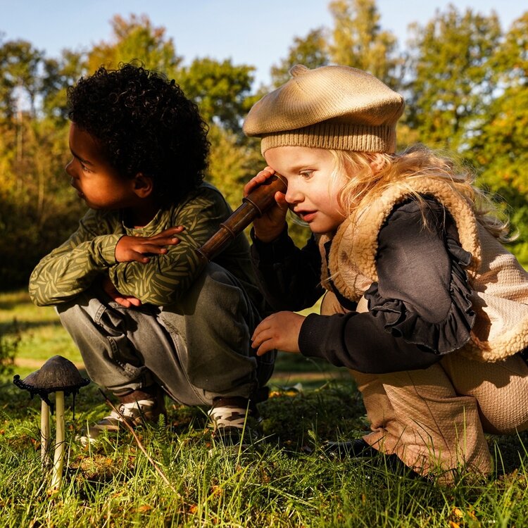 Koko Noko meisjes gilet zandkleur teddy | O56933-37