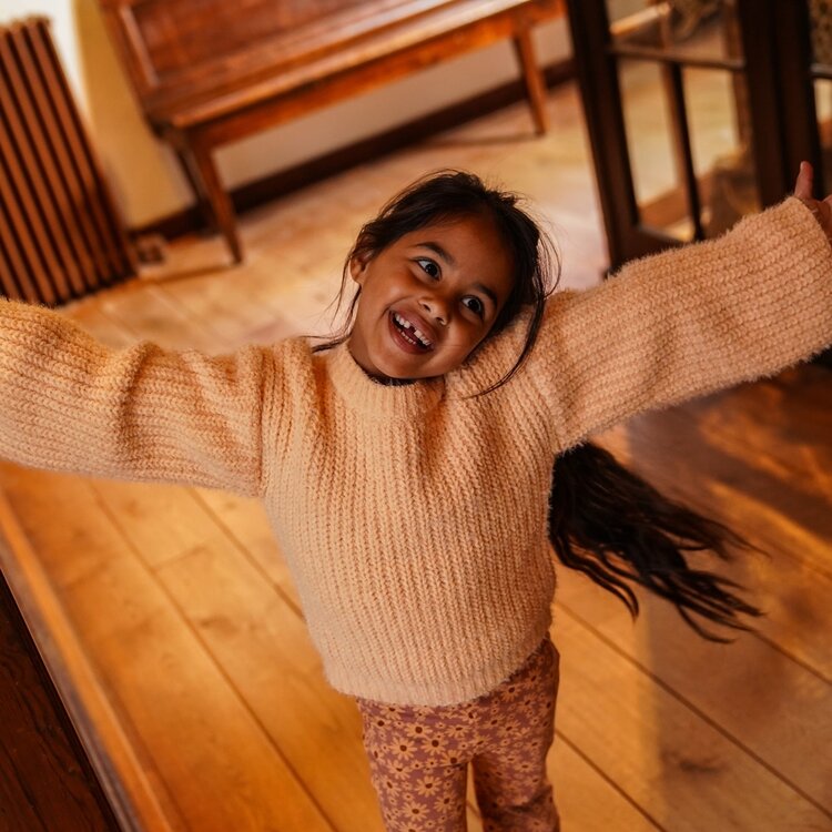 Koko Noko Mädchenstrickpullover Pfirsichrosa | O56976-37