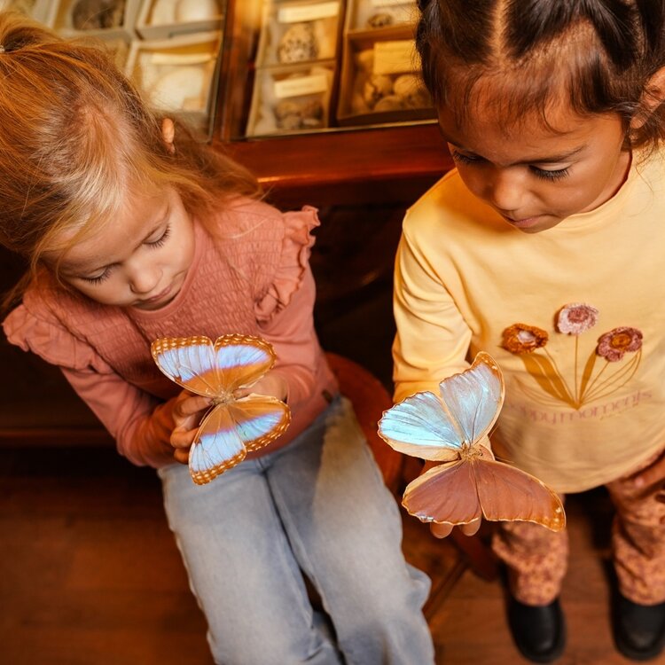 Koko Noko girls’ long sleeve peach pink crocheted flowers | O56982-37