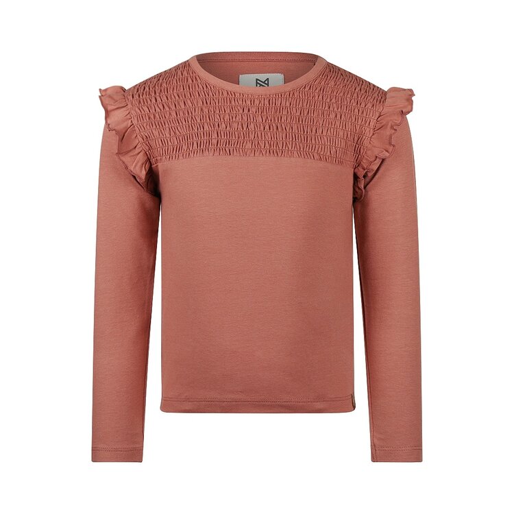 Koko Noko Mädchen-Langarmshirt, altrosa, Rüschen | O56987-37