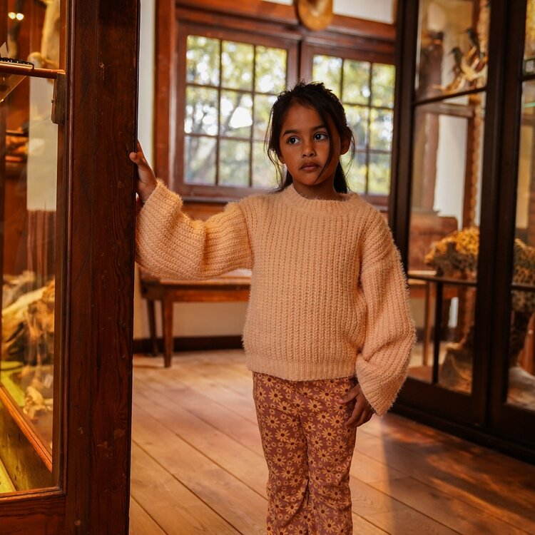 Koko Noko Mädchen-Leggings mit ausgestelltem Bein, altrosa, Blumen | O56988-37