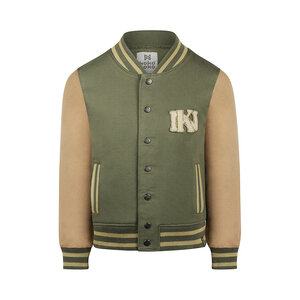 Koko Noko Jungen Baseballjacke Armeegrün Hellbraun