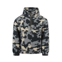 Koko Noko boys‘ teddy jumper with zip steel blue army print