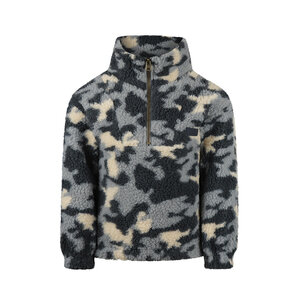 Koko Noko Jungen Teddy-Pullover stahlblau mit Armeeprint