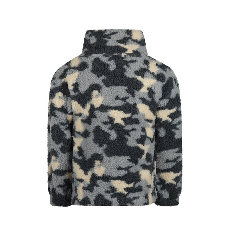 Koko Noko Jungen Teddy-Pullover stahlblau mit Armeeprint | O56829-37