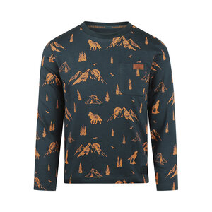 Koko Noko boys‘ long-sleeved top steel blue camel print